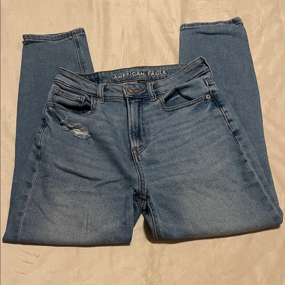 American Eagle Outfitters Women's Light Blue Skinny Jeans - 0 short